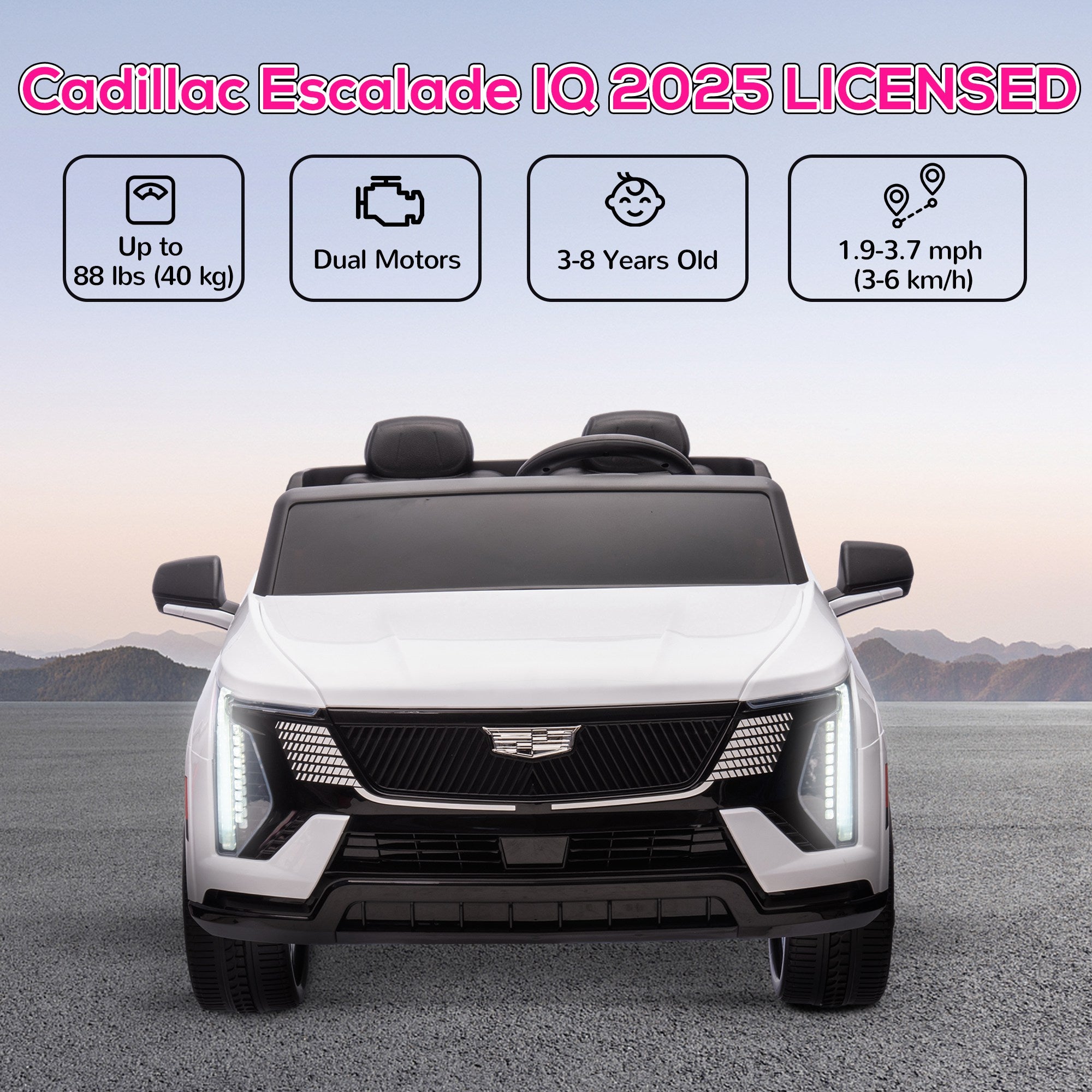 2-seater 12v 10ah Ride on Truck, Cadillac Escalade Licensed