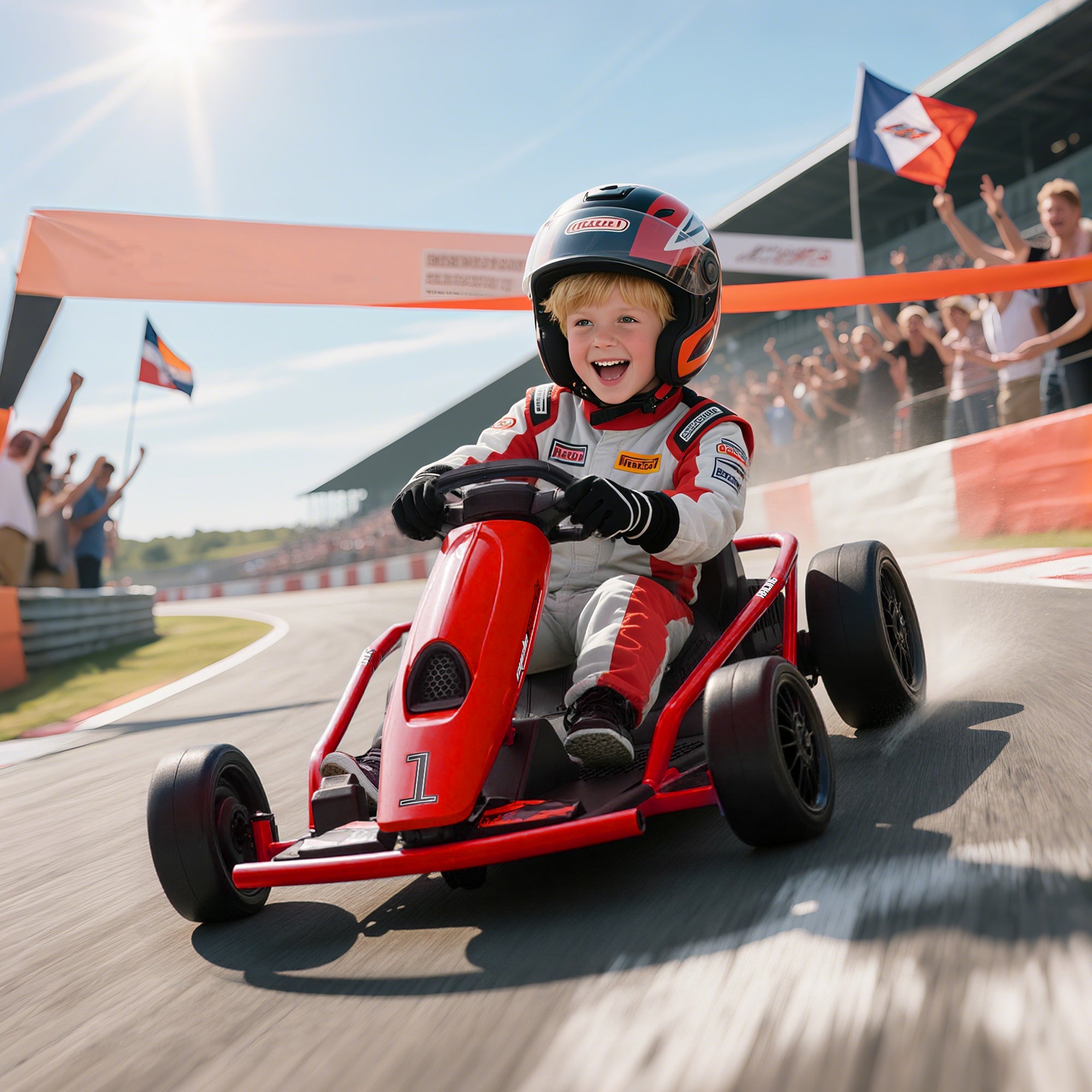 24v Electric Go Kart for Kids, Drift Ride-on Racing Go Kart