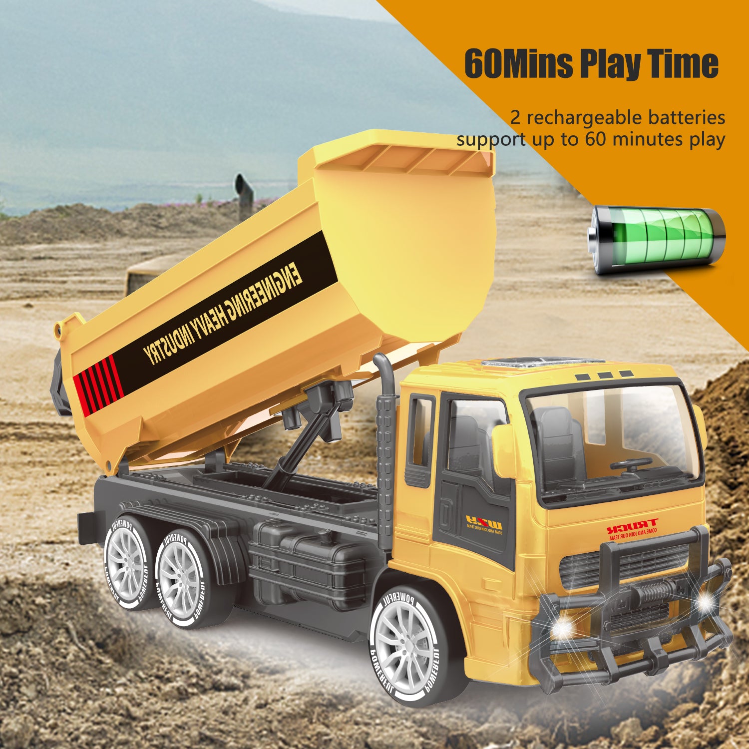2025 Remote-controlled Engineering Vehicle Toys, Dump Truck